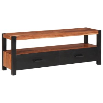 Média szekrény fiókkal barna 110 x 30 x 40 cm tömör akácfa
