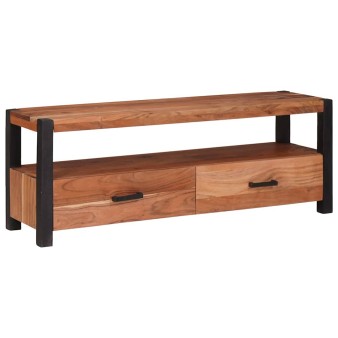 Tv szekrény fiókkal barna 110 x 30 x 40 cm tömör akácfa