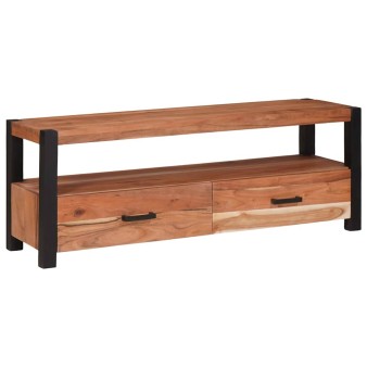 Tv szekrény fiókkal barna 110 x 30 x 40 cm tömör akácfa