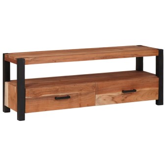 Tv szekrény fiókkal barna 110 x 30 x 40 cm tömör akácfa