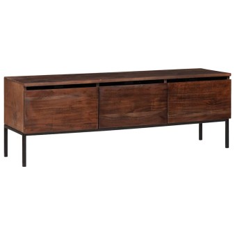Tv szekrény fiókkal mézbarna 110 x 30 x 36 cm tömör akácfa
