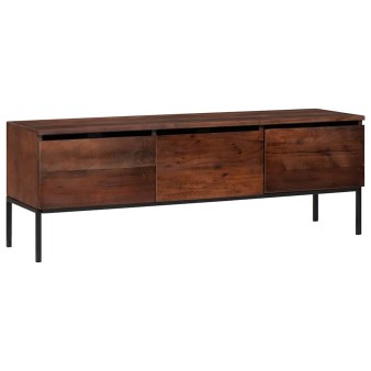 Tv szekrény fiókkal mézbarna 110 x 30 x 36 cm tömör akácfa