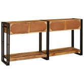 Konzolasztalok 2 pcs barna 161 x 33 x 75 cm tömör mangófát
