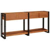Konzolasztalok 2 pcs barna 161 x 33 x 75 cm tömör akácfa Konzolasztalok 2 pcs barna 161 x 33 x 75 cm tömör akácfa