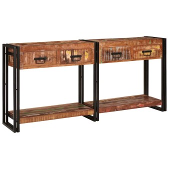 Konzolasztalok fiókkal 2 pcs sokszínű 161 x 33 x 75 cm