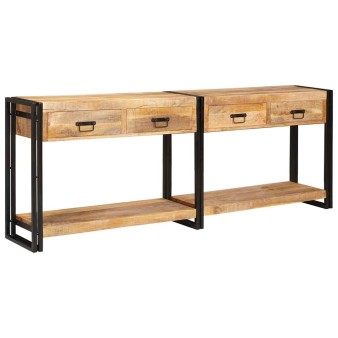 Konzolasztalok 2 pcs barna 200 x 33 x 75 cm tömör mangófát