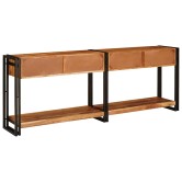 Konzolasztalok 2 pcs barna 200 x 33 x 75 cm tömör akácfa