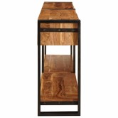 Konzolasztalok 2 pcs barna 200 x 33 x 75 cm tömör akácfa