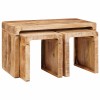 Fészekasztal 3 db barna 82 x 40 x 46 cm tömör mangófát