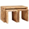 Fészekasztal 3 db barna 82 x 40 x 46 cm tömör mangófát