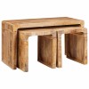 Fészekasztal 3 db barna 82 x 40 x 46 cm tömör mangófát