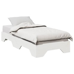 Ágy matrac nélkül rakásolható fehér 75x190 cm tömör fa