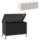 Fekete polyrattan kerti tárolóláda kerekekkel 110x55x73 cm