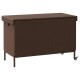Barna polyrattan kerti tárolóláda kerekekkel 110x55x73 cm