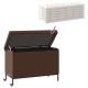Barna polyrattan kerti tárolóláda kerekekkel 110x55x73 cm