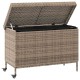 Szürke polyrattan kerti tárolóláda kerekekkel 110x55x73 cm