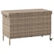 Szürke polyrattan kerti tárolóláda kerekekkel 110x55x73 cm