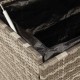 Szürke polyrattan kerti tárolóláda kerekekkel 110x55x73 cm