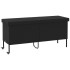 Fekete polyrattan kerti tárolóláda kerekekkel 160x55x75 cm