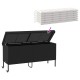 Fekete polyrattan kerti tárolóláda kerekekkel 160x55x75 cm