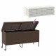 Barna polyrattan kerti tárolóláda kerekekkel 160x55x75 cm