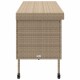 Bézs polyrattan kerti tárolóláda kerekekkel 160x55x75 cm