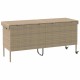 Bézs polyrattan kerti tárolóláda kerekekkel 160x55x75 cm