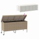 Bézs polyrattan kerti tárolóláda kerekekkel 160x55x75 cm
