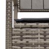 Szürke polyrattan kerti tárolópad párnával