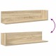 2 db sonoma tölgy színű szerelt fa fali polc 75 x 16,5 x 16,5cm