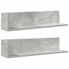 2 db betonszürke szerelt fa fali polc 75 x 16,5 x 16,5 cm