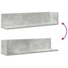 2 db betonszürke szerelt fa fali polc 75 x 16,5 x 16,5 cm
