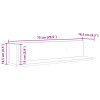 2 db betonszürke szerelt fa fali polc 75 x 16,5 x 16,5 cm