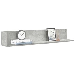 2 db betonszürke szerelt fa fali polc 100 x 16,5 x 16,5 cm