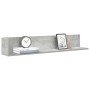 2 db betonszürke szerelt fa fali polc 100 x 16,5 x 16,5 cm