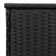 Fekete polyrattan kültéri párna doboz 100x55x55,5 cm