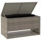 Szürke polyrattan kültéri párna doboz 100x55x55,5 cm