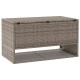 Szürke polyrattan kültéri párna doboz 100x55x55,5 cm