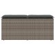 Szürke polyrattan kerti pad párnával 116 x 46 x 57 cm