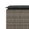 Szürke polyrattan kerti pad párnával 116 x 46 x 57 cm