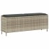 Világosszürke polyrattan kerti pad párnával 110x30x40,5 cm
