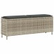 Világosszürke polyrattan kerti pad párnával 110x30x40,5 cm