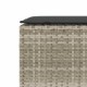 Világosszürke polyrattan kerti pad párnával 110x30x40,5 cm