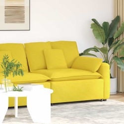 Világossárga moduláris kanapé karfás végmodul párnákkal 100 cm