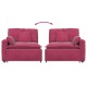 Borvörös moduláris kanapé karfás végmodul párnákkal 100 cm