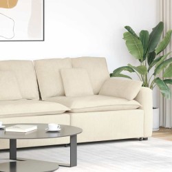 Krém moduláris kanapé karfás végmodul párnákkal 100 cm