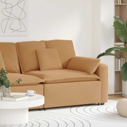 Bézs moduláris kanapé karfás végmodul párnákkal 100 cm