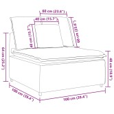 Sötétszürke moduláris kanapé középső modul párnákkal 100 cm