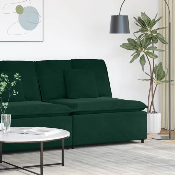 Sötétzöld moduláris kanapé középső modul párnákkal 100 cm