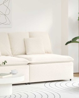 Krém moduláris kanapé középső modul párnákkal 100 cm